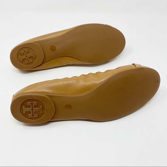 Tory Burch Romy Cap Toe Tan Ballet Flats Size 8 - Picture 7 of 8